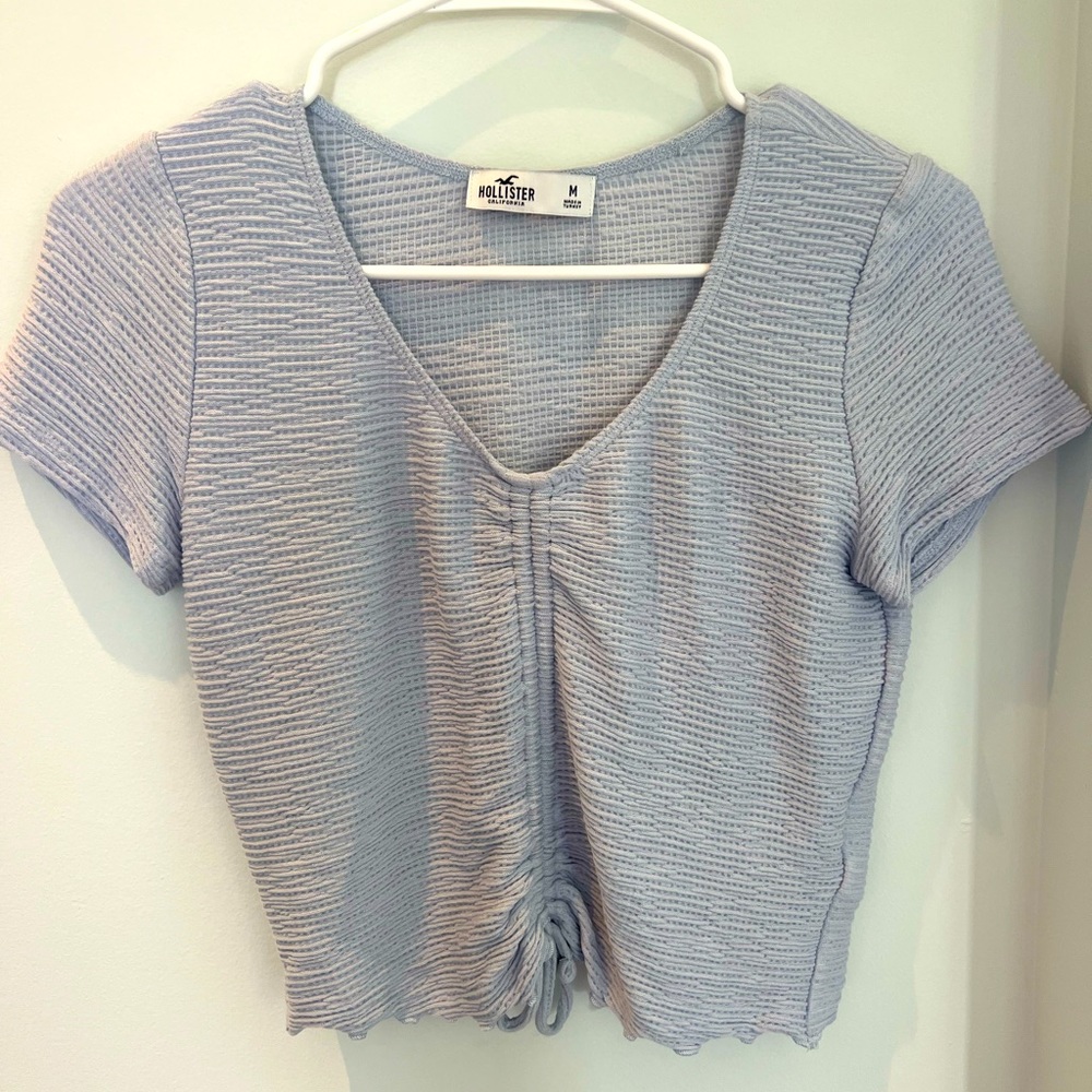 Hollister light blue colored crop top.